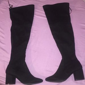 Black knee high boots